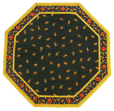Octogonal table mat, Valdrome (wheat. black) - Click Image to Close